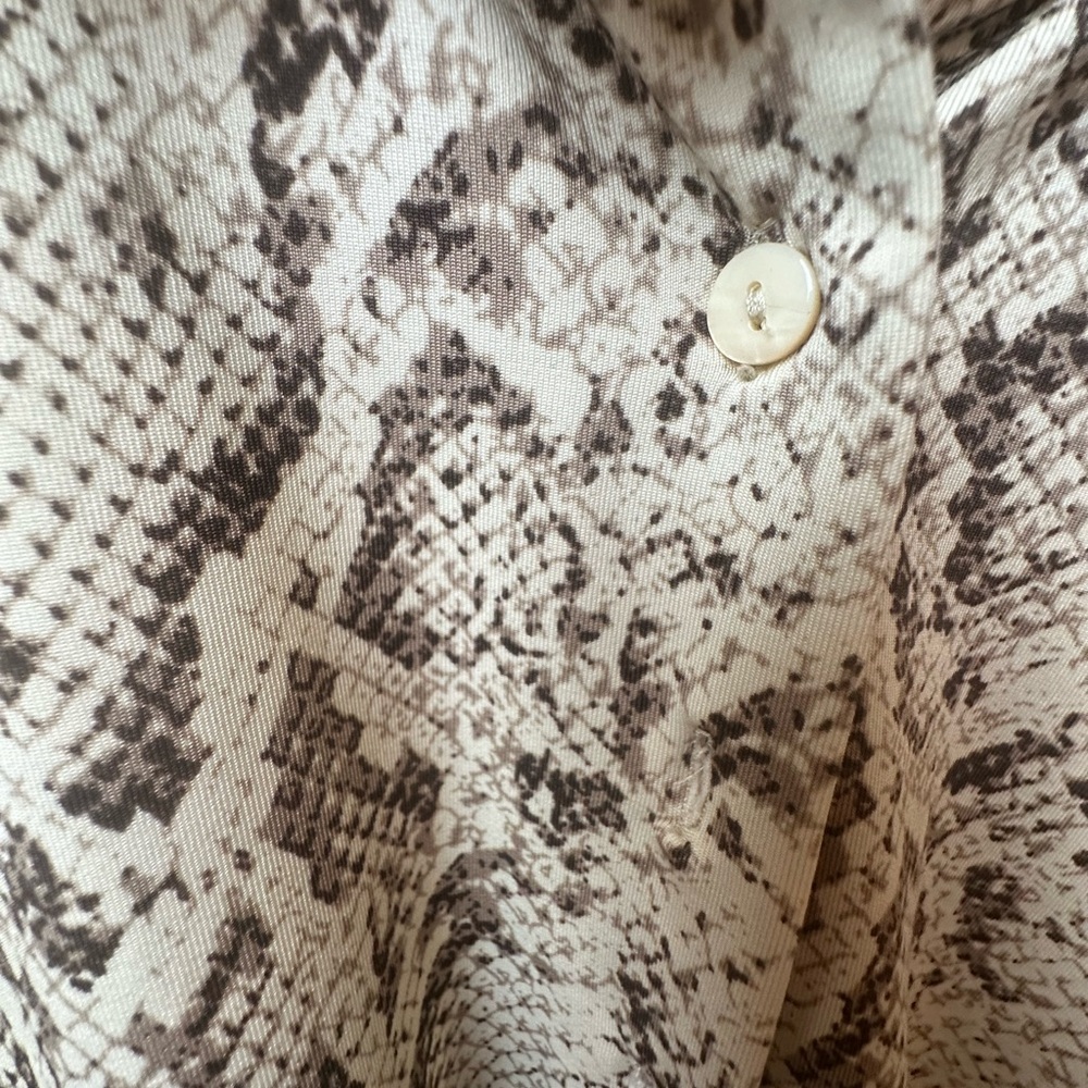 Vintage Y2K Cream Snakeskin Button Down Shirt - Picture 3 of 5